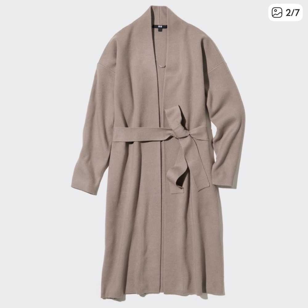 Uniqlo Soufflé Yarn Belted Coat